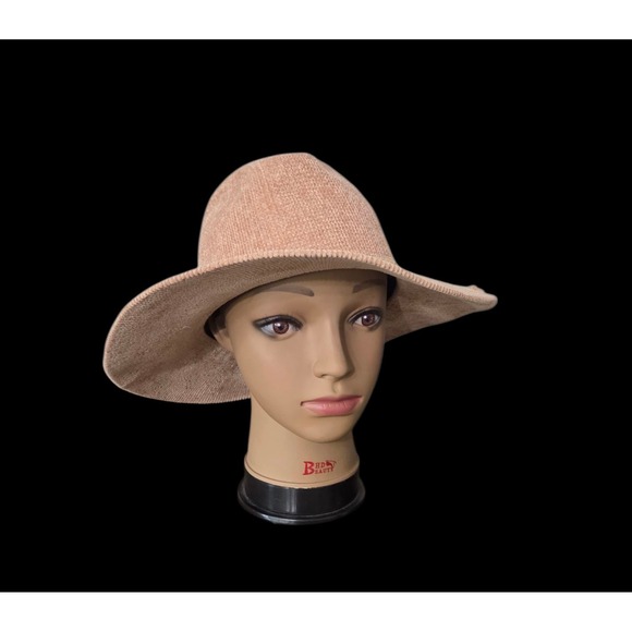 Tan Fedora Classic Corduroy Look Cowgirl Hat Soft Yarn One Size Braided Hatband - Picture 5 of 12